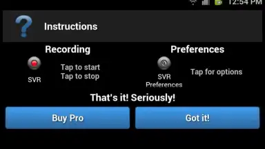 Capture d'écran de Secret Video Recorder (Android 1X) 1